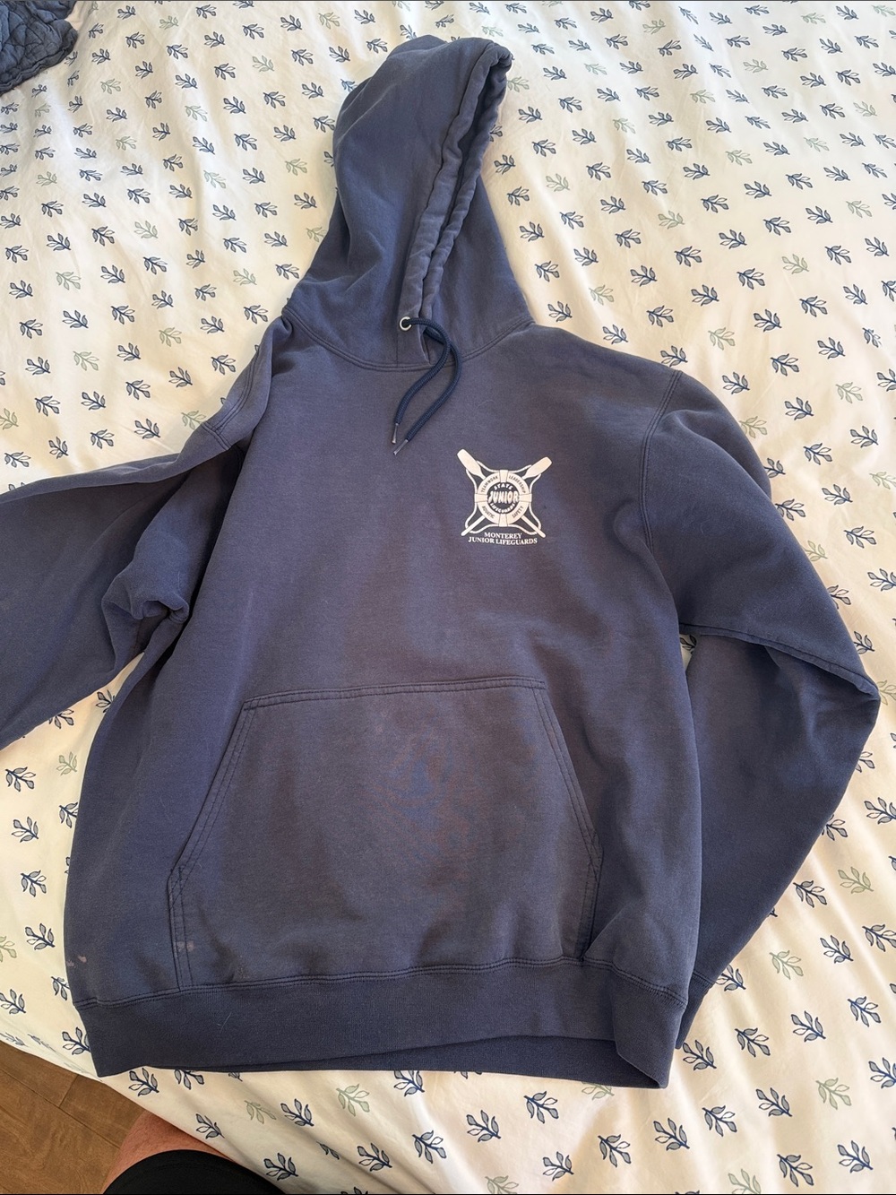 Vintage and cool- Monterey Junior lifeguard heavy Navy Pullover Hoodie with logo - Picture 5 of 6